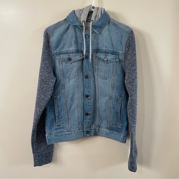 Aeropostale Men’s Light-washed Denim Hoodie (size: S) - Picture 1 of 8